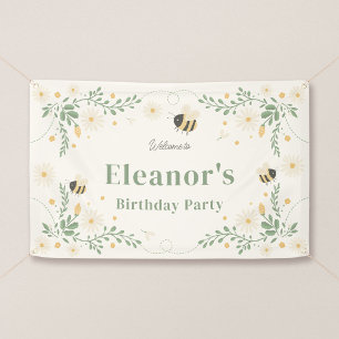 Little Honey Bees Welcome Birthday Party Banner