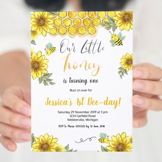 Little Honey Birthday Party Bee Invites (Creator Uploaded)