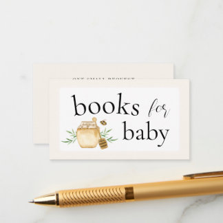 Little Honey Books For Baby Bee Baby Shower  Enclosure Card