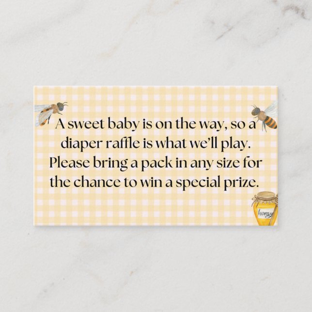 Little Honey Diaper Raffle Enclosure Card (Front)