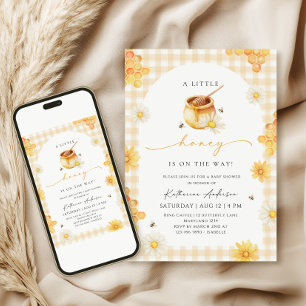 Little Honey Gingham Baby Shower Invitation