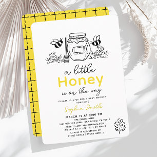 Little Honey Hand-drawn Bee Baby Shower Invitation
