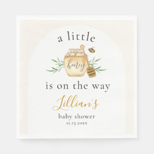 Little Honey Is On The Way Bee Baby Shower Arch Napkin