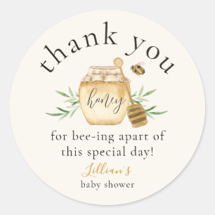 Little Honey Is On The Way Thank You  Classic Round Sticker