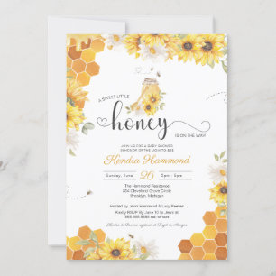 Little Honey, Mum-to-bee Sunflower Baby Shower  Invitation