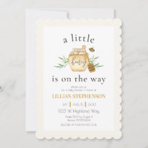 Little Honey On The Way Bee Baby Shower Scallop