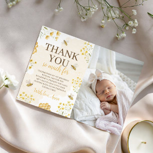 Little Honey Photo Birthday Thank You Card
