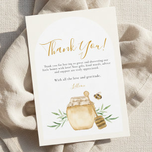 Little Honey Soft Watercolor Bee Baby Shower Flat Thank You Card
