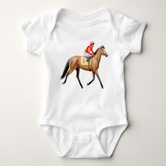 Little Horse Racer Infant One Piece Baby Bodysuit (Front)
