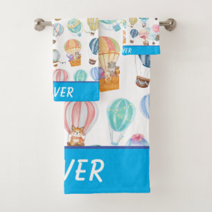 Little Hot Air Balloons for Kids Bath Towel Set