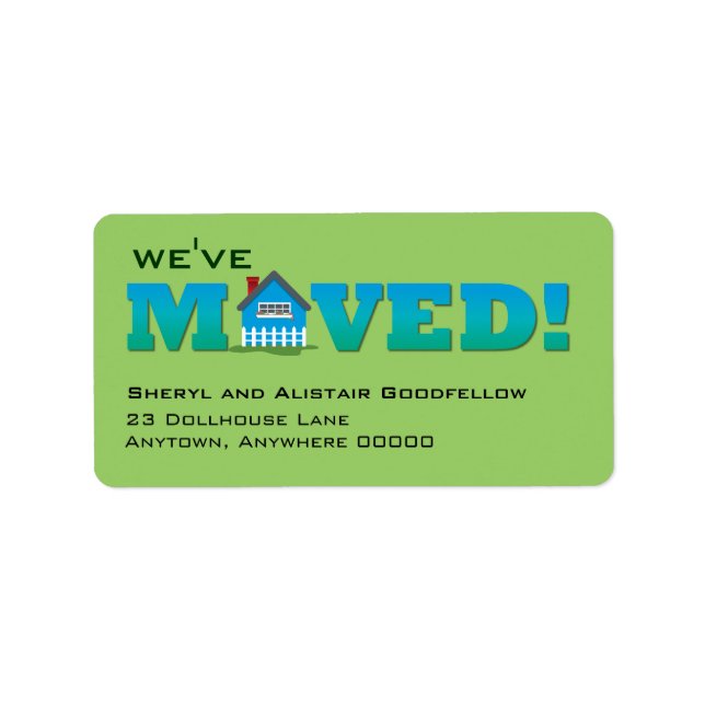 Little House Moving Announcement Label (Front)