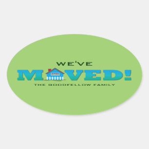 Little House Moving Announcement Sticker