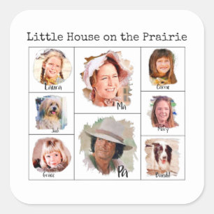 Little House on the Prairie Ingalls Family Square Sticker