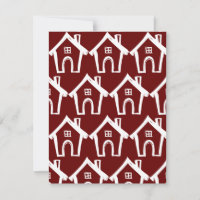 Little Houses New Address Burgundy & White Card