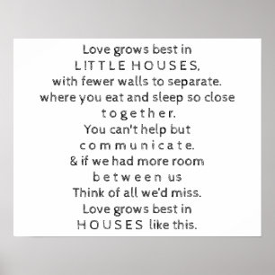 Little Houses Quote Poster