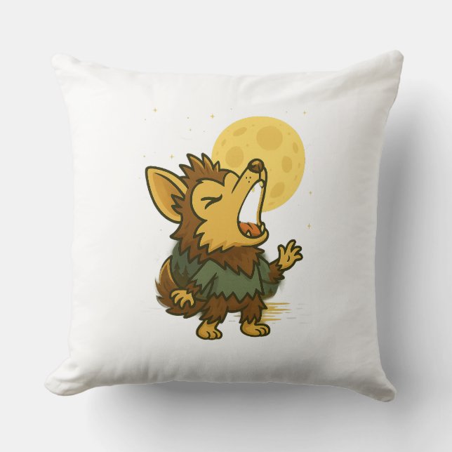 Little Howling Werewolf  Cushion (Front)