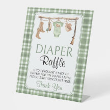Little hunter Baby Shower Diaper Raffle Sign
