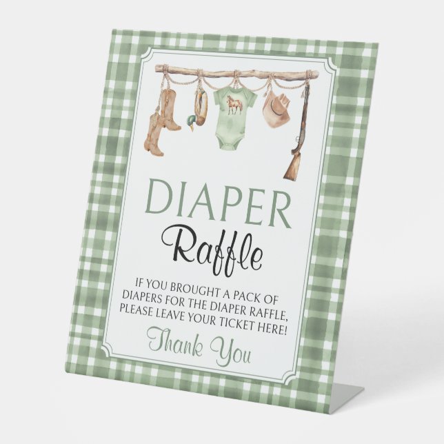 Little hunter Baby Shower Diaper Raffle Sign (Front)