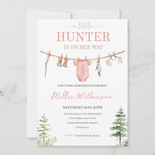 Little Hunter Baby Shower Invitation Girl