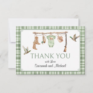 Little Hunter Baby Shower Thank You Card