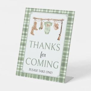 Little hunter Baby Shower Thanks for coming Pedestal Sign
