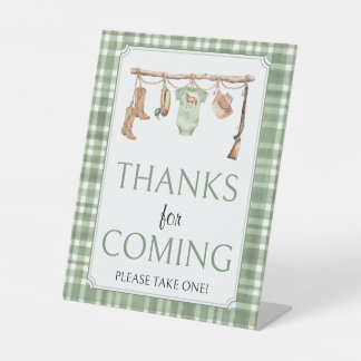Little hunter Baby Shower Thanks for coming Pedestal Sign