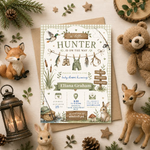Little Hunter Baby Shower Woodland Boy Printable Invitation