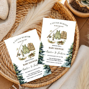 Little hunter is on the way baby shower invitation
