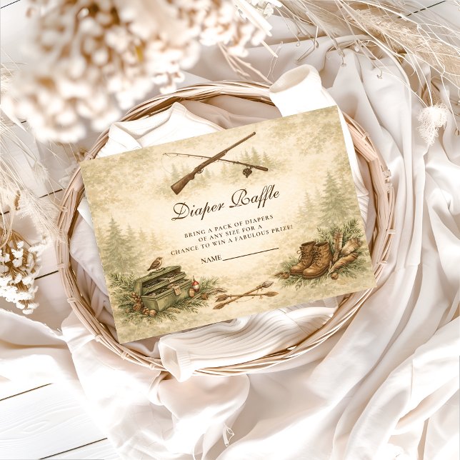 Little Hunter Woodland Adventure Diapper Raffle Enclosure Card (Creator Uploaded)