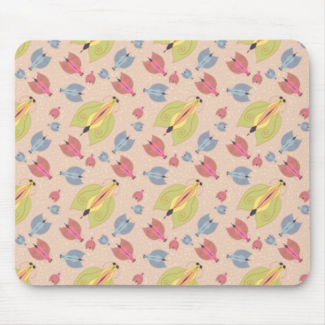 Little insect moth illustration light pattern mouse pad (Front)