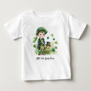 Little Irich Boy & Puppy Custom Name  Baby T-Shirt