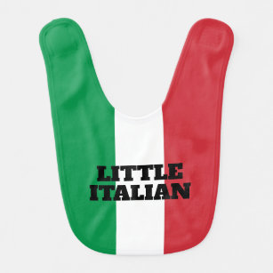 Little Italian flag funny baby bib for newborn