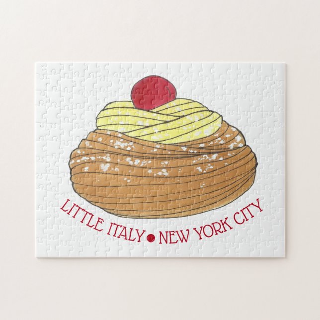 Little Italy NYC Italian Bakery Zeppole Pastry Jigsaw Puzzle (Horizontal)