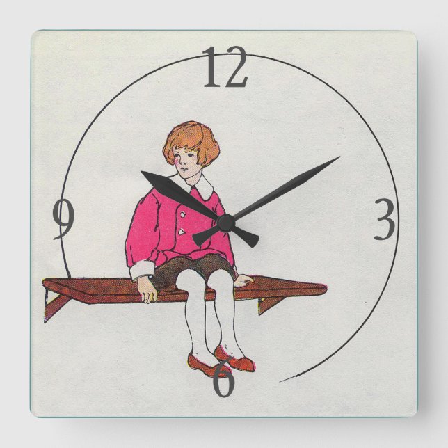 Little Jack Jelf, Mother Goose Nursery Rhyme Square Wall Clock (Front)