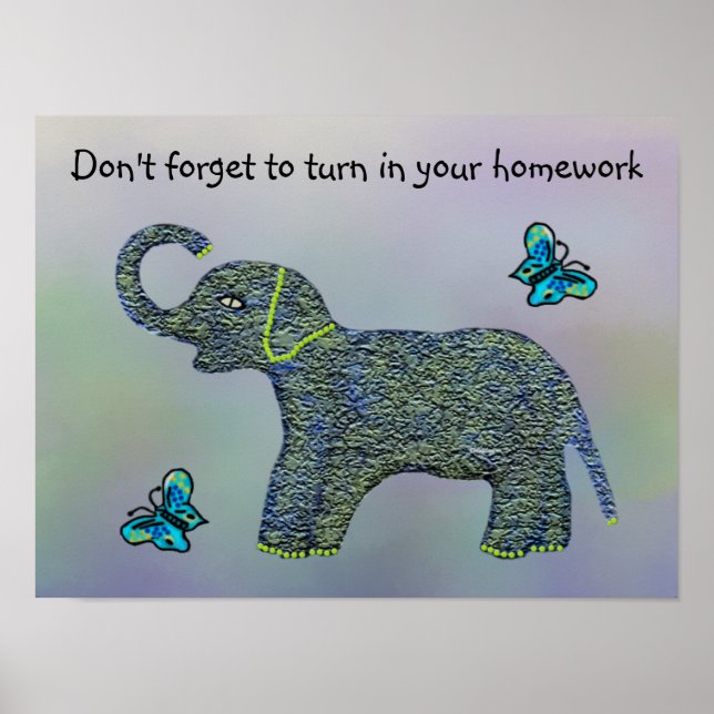 Little Jade Elephant Classroom Motivational Poster (Front)