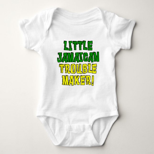 Little Jamaican Trouble Maker Baby Bodysuit (Front)