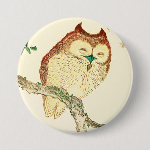 Little Japanese owl 7.5 Cm Round Badge