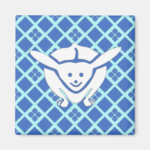 Little Japanese rabbit, blue Magnet