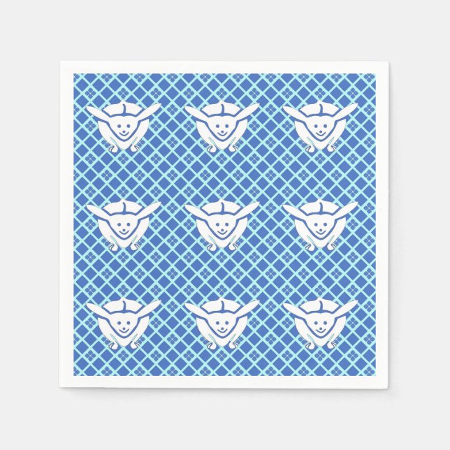 Little Japanese rabbit, blue Napkin (Front)