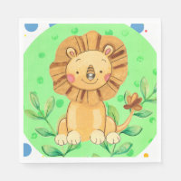 Little Jungle Lion Theme Napkins