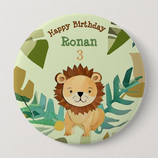 Little Jungle Prince Lion Birthday 10 Cm Round Badge (Front)