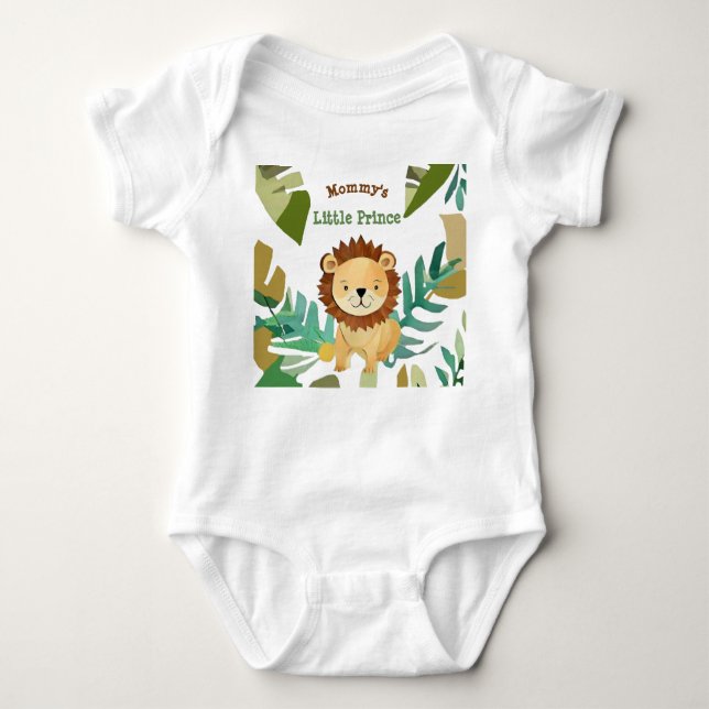 Little Jungle Prince Lion Birthday Baby Bodysuit (Front)