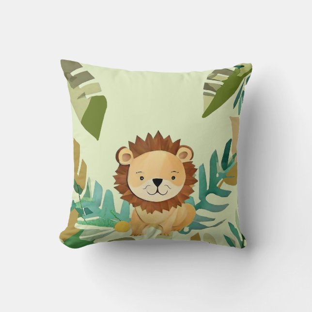 Little Jungle Prince Lion Birthday Cushion (Front)