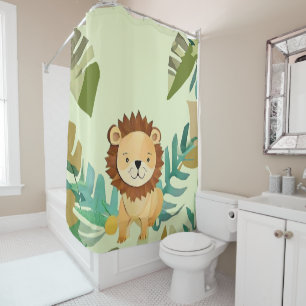Little Jungle Prince Lion Birthday Shower Curtain