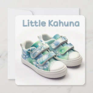Little Kahuna Cute Baby Boy Shower Birthday Blank Holiday Card