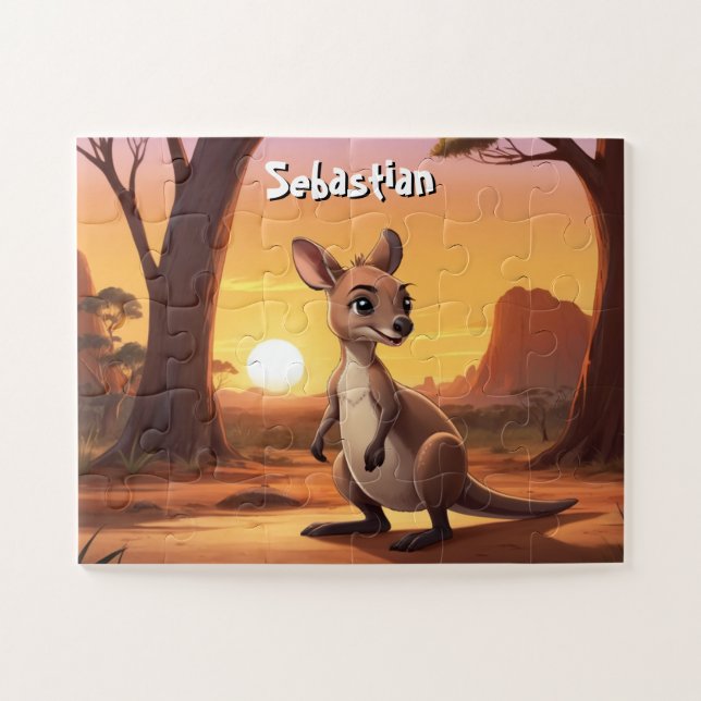 Little Kangaroo's Aussie Personalised Jigsaw Puzzle (Horizontal)