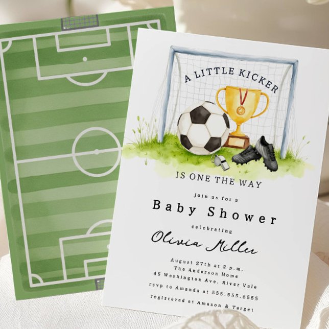 Little Kicker Soccer Baby Shower Invite (Creator Uploaded)
