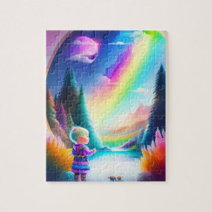 Little Kid Colourful World Rainbow Colours Fantasy Jigsaw Puzzle