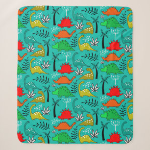 Little Kids Dinosaur Nursery Decor Sherpa Blanket