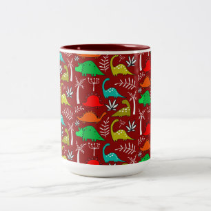 Little Kids Dinosaur Nursery Decor Two-Tone Coffee Mug